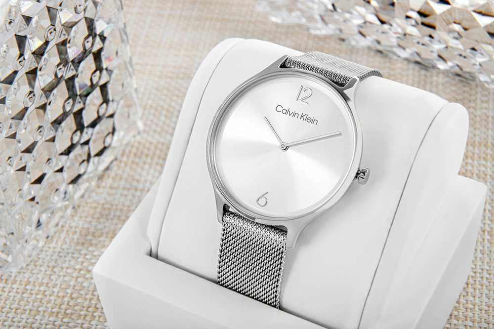 CALVIN KLEIN Nesenstantis tinklinis moteriškas laikrodis 25200001 + DĖŽUTĖ