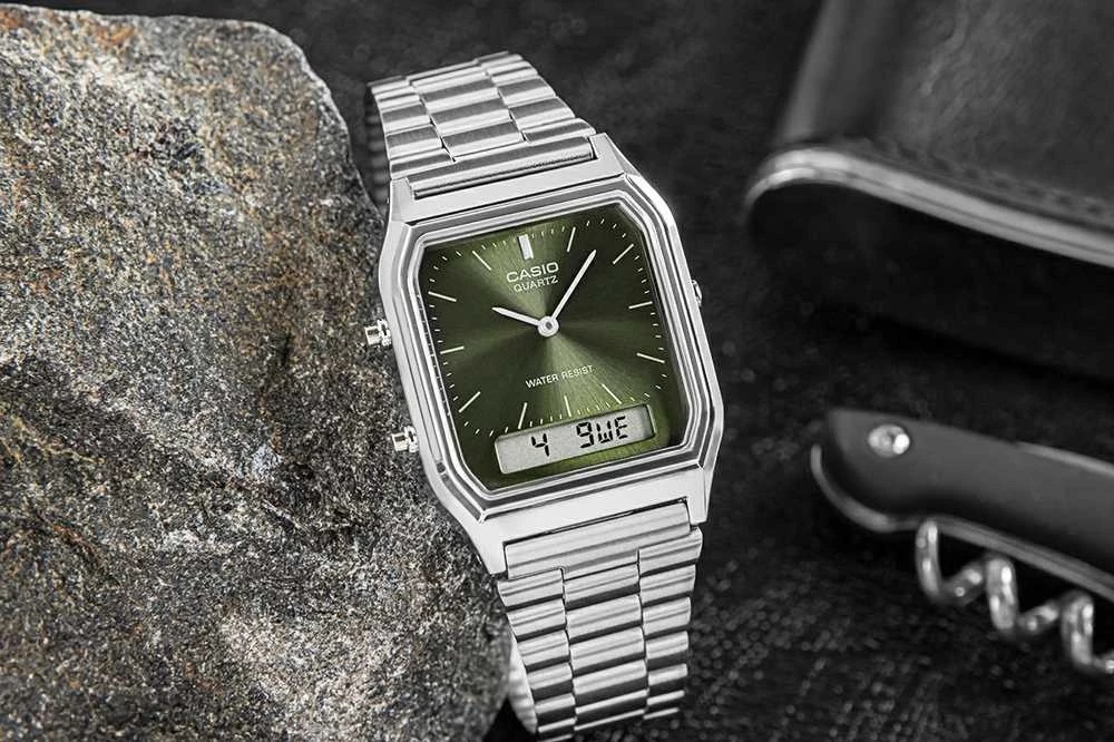 CASIO VINTAGE UNISEX LAIKRODIS AQ-230A-3AMQYDF + DĖŽUTĖ