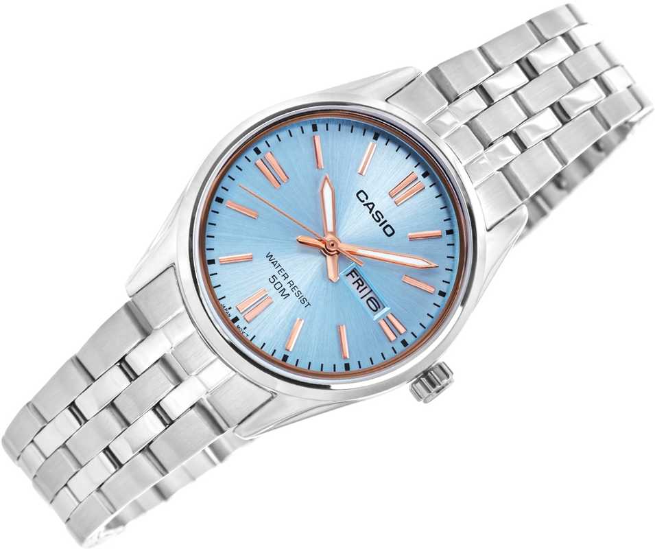 Laikrodis Casio Collection Vintage CASIO COLLECTION LADY DAY & DATE - LIGHT Mėlynas, BRONZE RODYKLĖS LTP-1335D-2AVDF