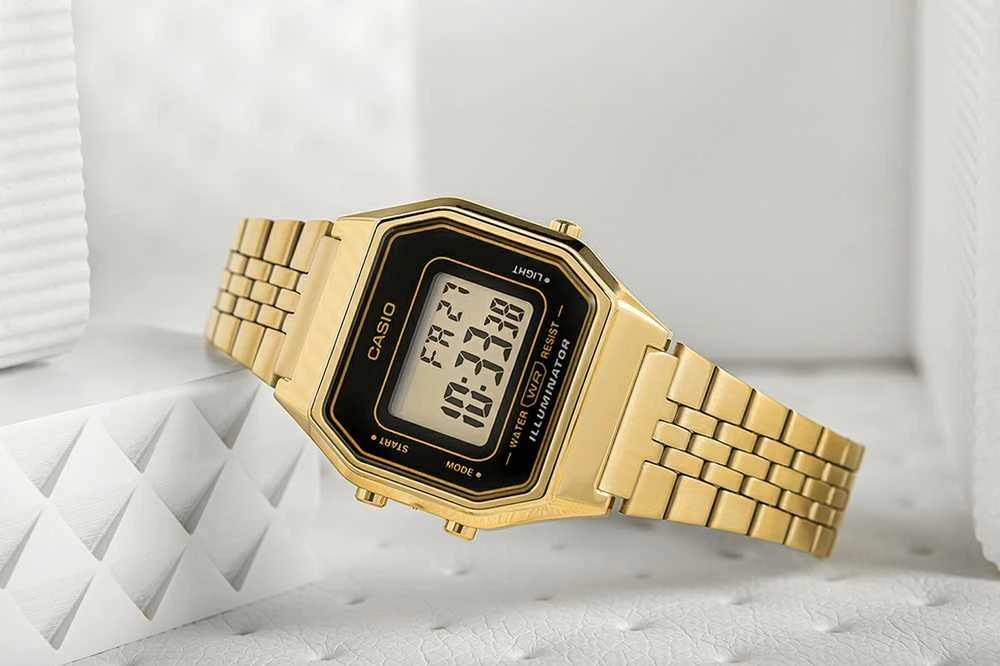 Casio LA680WEGA-1ER rankinis laikrodis Elektroninis Lizdinė Auksas