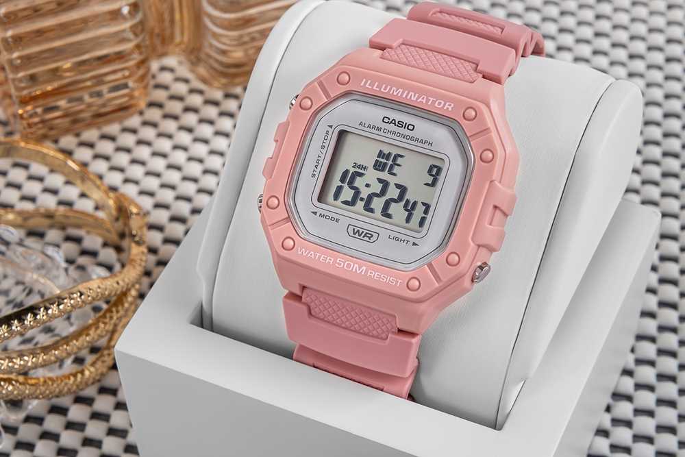 CASIO UNISEX LAIKRODIS W-218HC-4A + DĖŽUTĖ (zd208h)