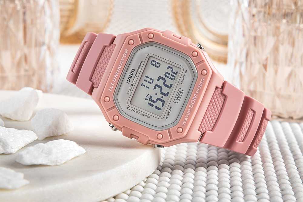 CASIO UNISEX LAIKRODIS W-218HC-4A + DĖŽUTĖ (zd208h)