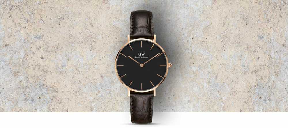 Laikrodis DANIEL WELLINGTON DW00100170. Kvarcas, Juoda Spalva. Moteris.