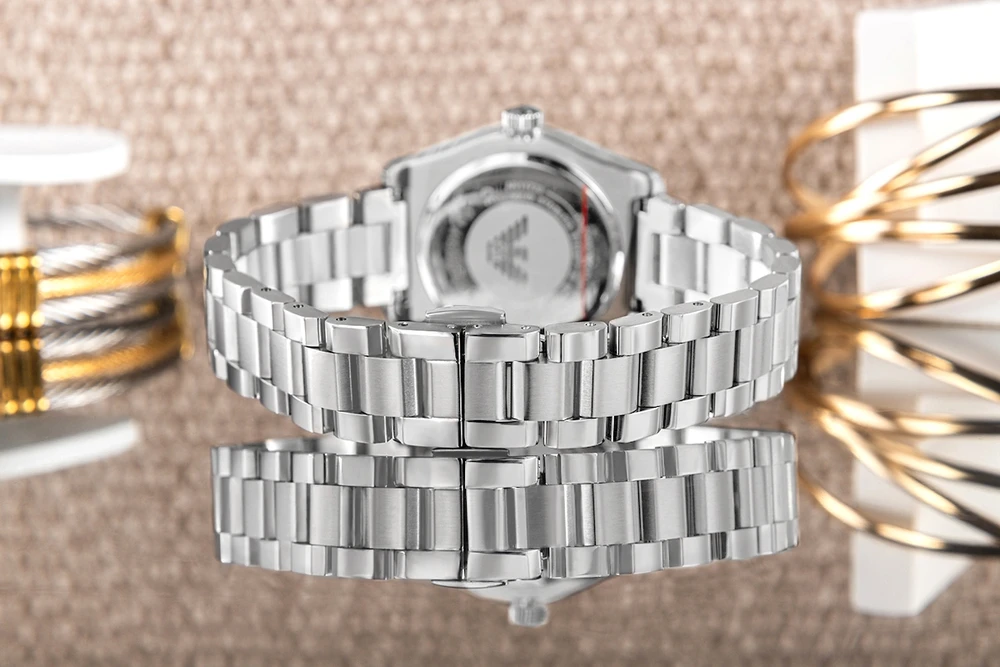 EMPORIO ARMANI AR11723 moteriškas trijų rodyklių laikrodis + DĖŽUTĖ
