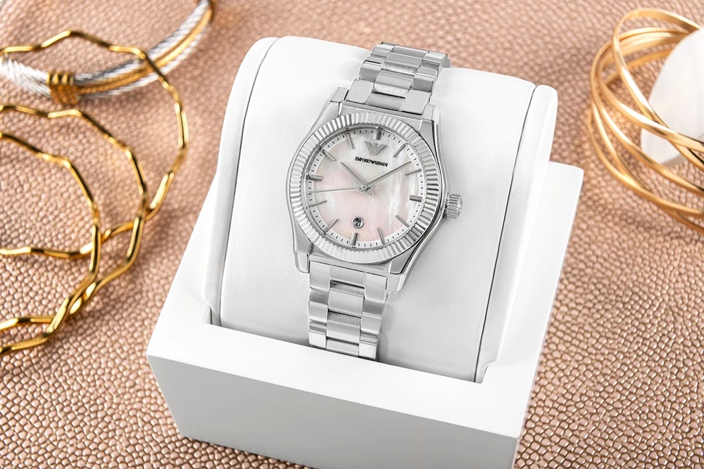 EMPORIO ARMANI AR11723 moteriškas trijų rodyklių laikrodis + DĖŽUTĖ