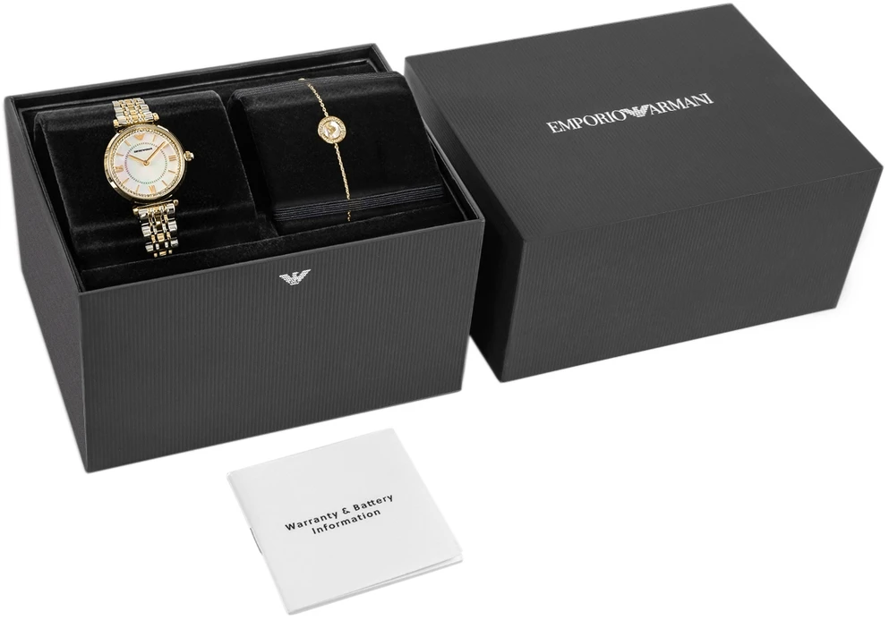 Laikrodis Damski Emporio Armani Gianni T-Bar Gift Set AR80086SET + BOX