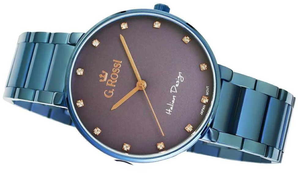 G. ROSSI WATCH - 11155B2-6F3 (zg784g) mėlynas + BOX