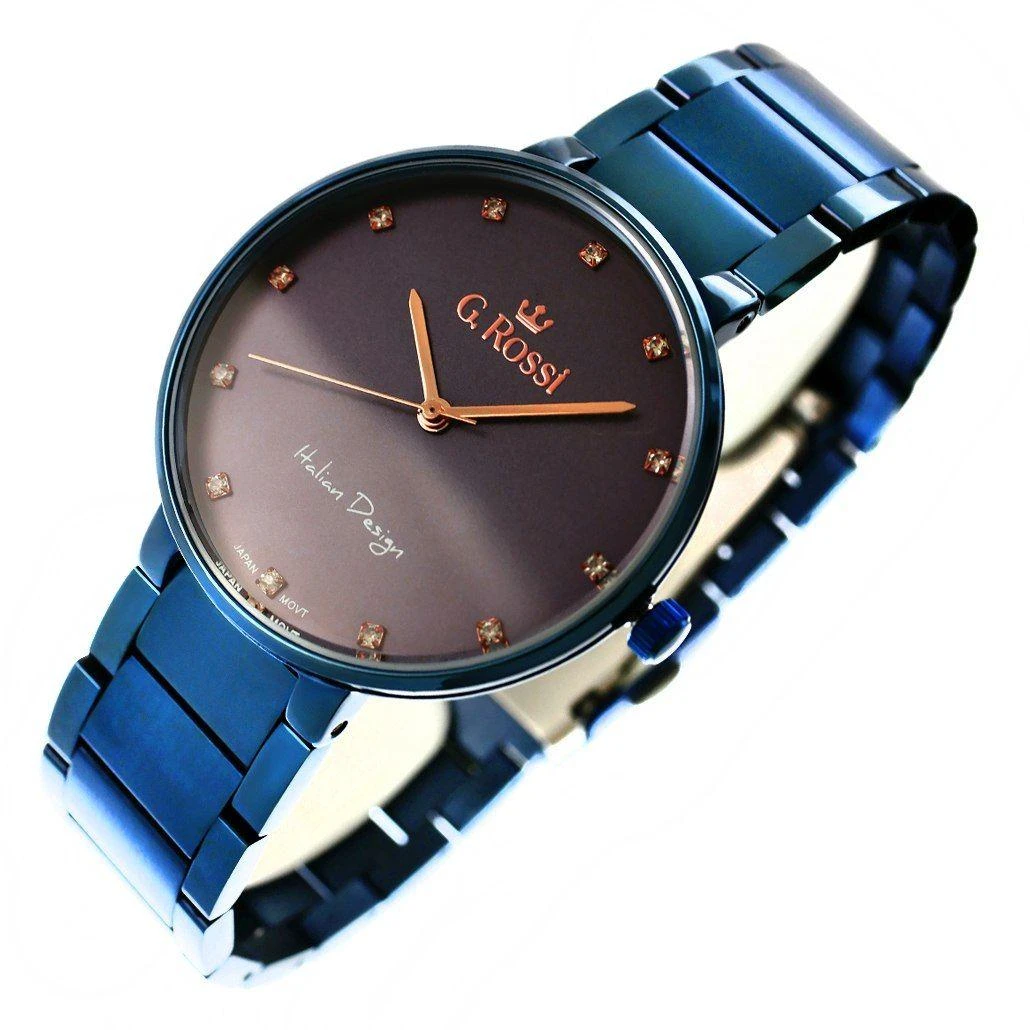 G. ROSSI WATCH - 11155B2-6F3 (zg784g) mėlynas + BOX