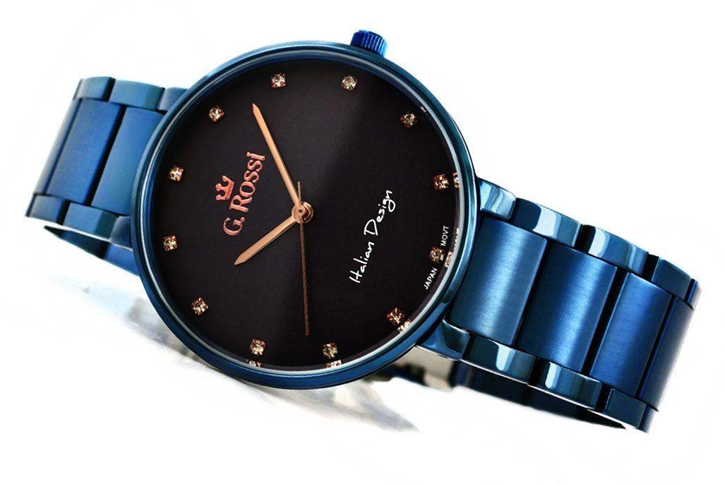 G. ROSSI WATCH - 11155B2-6F3 (zg784g) mėlynas + BOX