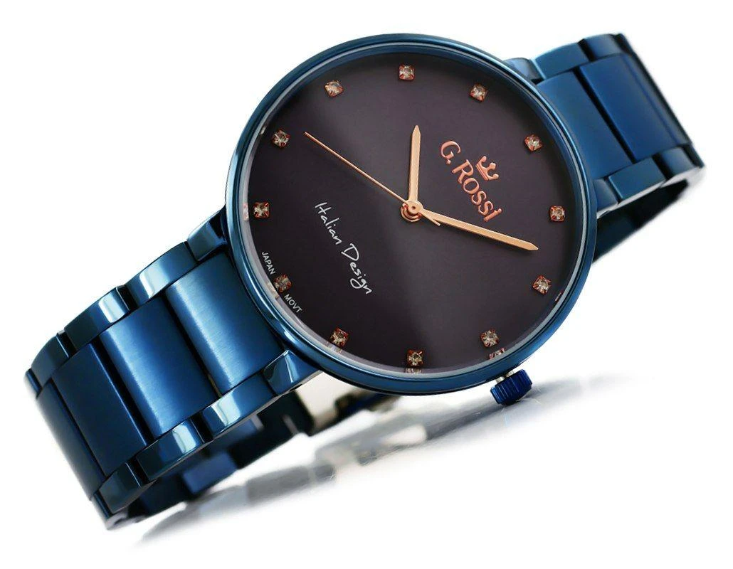 G. ROSSI WATCH - 11155B2-6F3 (zg784g) mėlynas + BOX