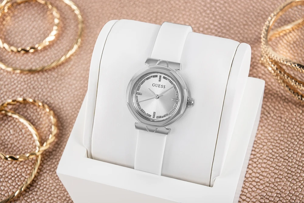 Moteriškas laikrodis Guess Damski Bejeweled + box (GW0928L1)