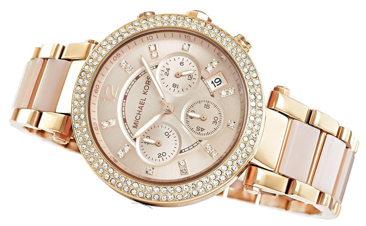 Moteriškas laikrodis Michael Kors Parker, rožinio aukso spalvos