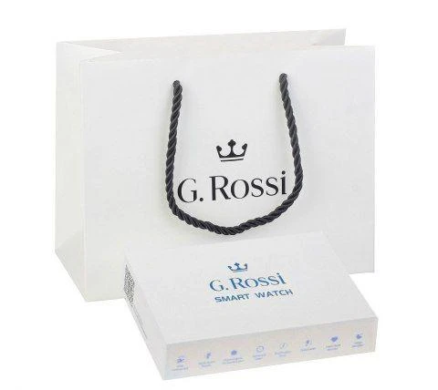 Išmanusis laikrodis  Gino Rossi SW010-16, Auskinės spalvos su baltos spalvos silikoniniu dirželiu