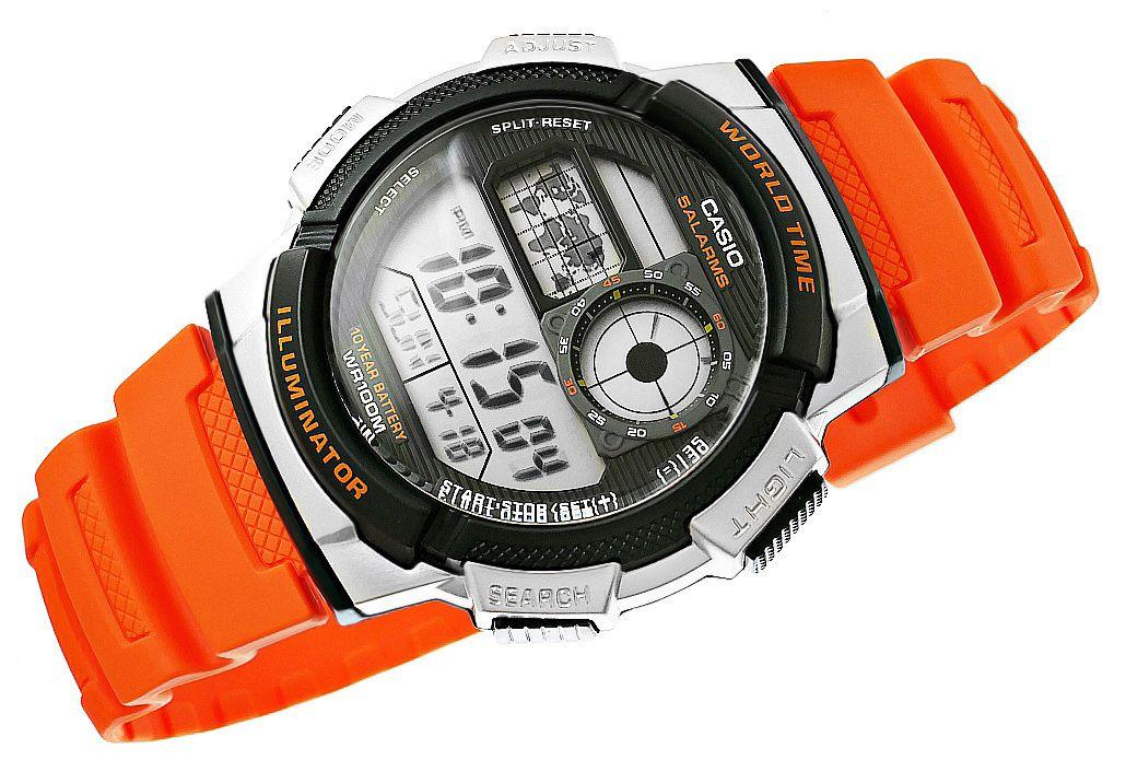 Laikrodis Casio Collection Vintage CASIO SPORT DIVER - WORLD TIME ILLUMINATOR 5 ALARMS, 10 YEARS BATTERY - REDCASIO SPORT DIVER - WORLD TIME ILLUMINATOR 5 ALARMS, 10 YEARS BATTERY - Oranžinis AE-1000W-4BVDF
