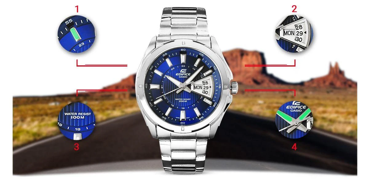 Laikrodis Casio EF-129D-2AVEF