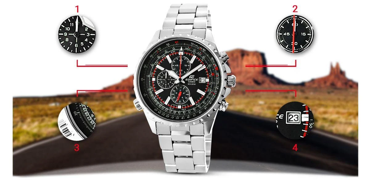 Laikrodis Casio EF-527D-1AVEF - Sukurtas aviatoriams