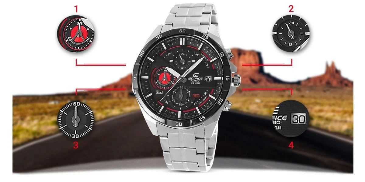 Casio EFR-556DB-1AVUEF rankinis laikrodis Kištukinis Juoda