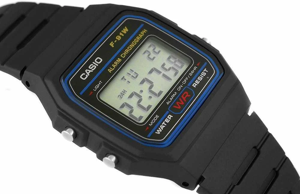 Vyriškas laikrodis Casio F-91W-1YER, Juodas
