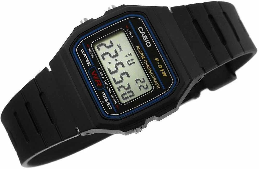 Vyriškas laikrodis Casio F-91W-1YER, Juodas