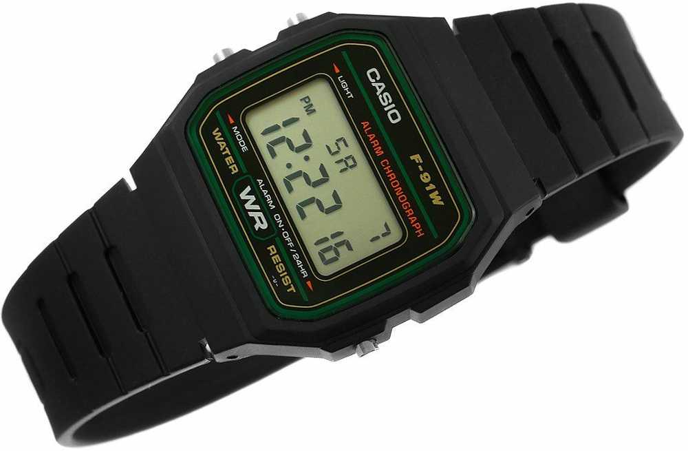 Laikrodis vyrams CASIO F-91WM-3DG (zd102c) + dėžutė
