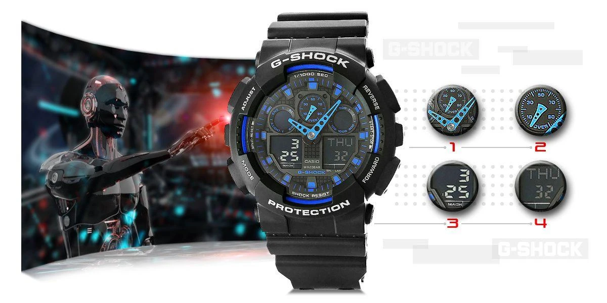 VYRIŠKAS LAIKRODIS CASIO G-SHOCK GA-100-1A2ER (zd135b)