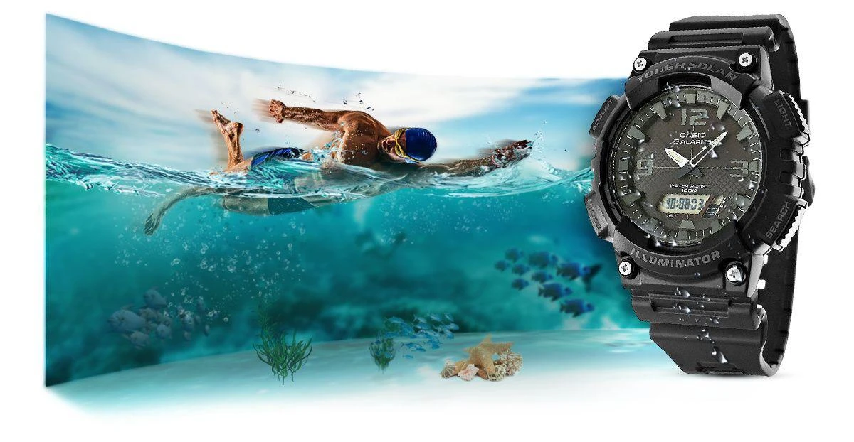 Laikrodis CASIO MEN S WATCH AQ-S810W 1A2V (zd044b) - SOLAR POWERED + BOX