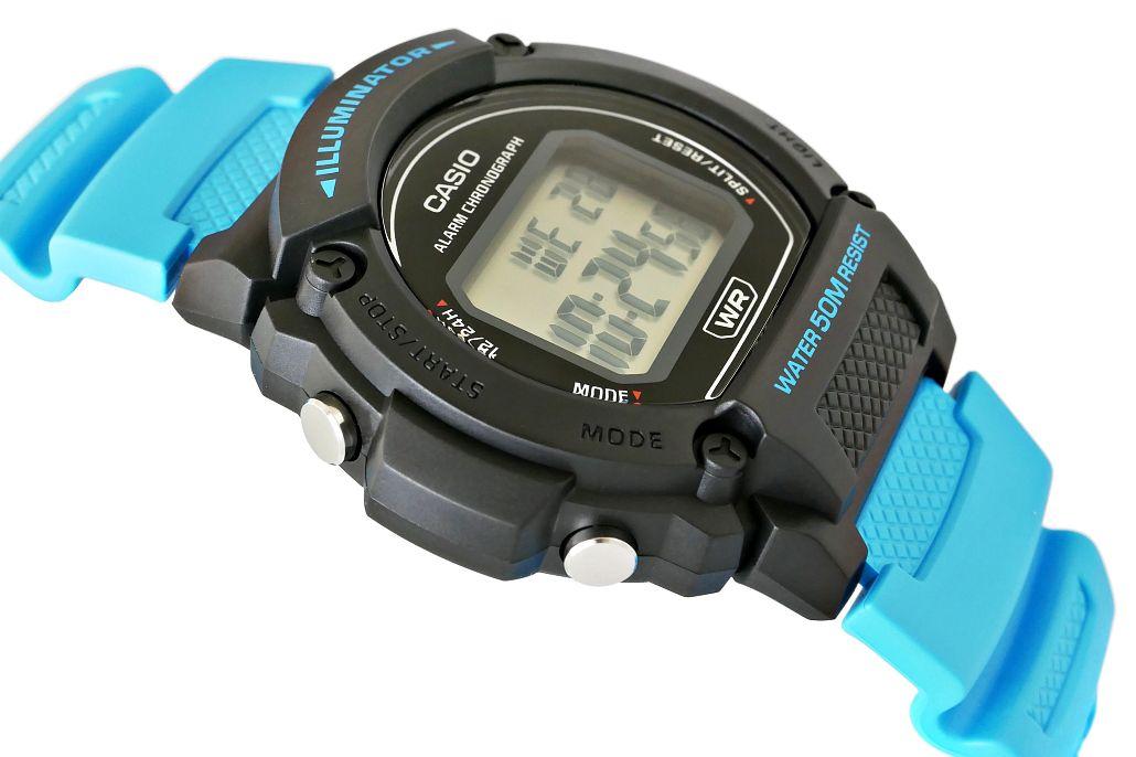 Laikrodis Casio Collection Vintage CASIO TIMELESS COLLECTION SPORT- ILLUMINATOR, WR 50M, ALARM, CHRONOGRAPH - Juodas (Brilliant color strap) W-219H-2A2VDF