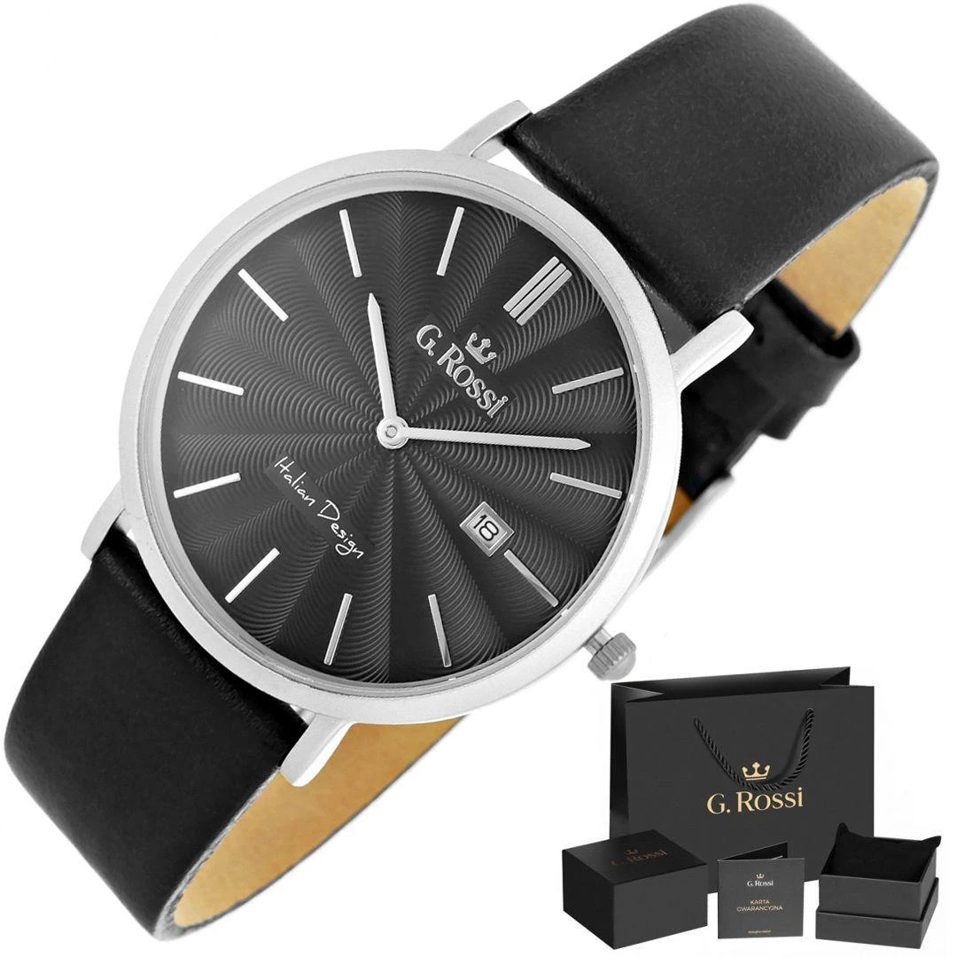 Laikrodis vyrams G. ROSSI - 10853A - SLIM (zg184c) + dėžutė