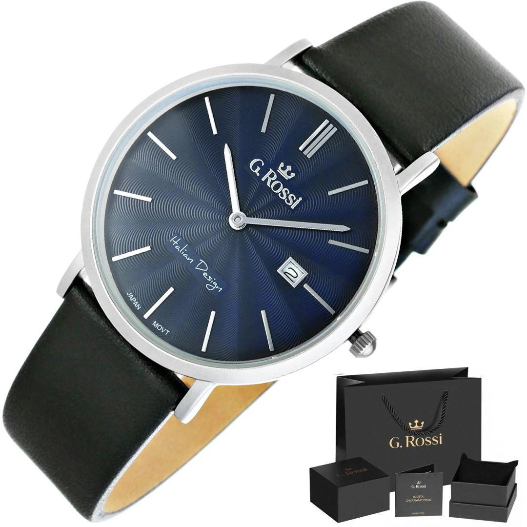 Laikrodis vyrams G. ROSSI - 10853A - SLIM (zg184b) + dėžutė