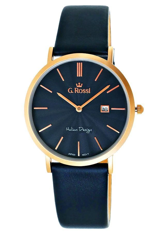 G.Rossi Laikrodis vyrams G. ROSSI - 10853A - SLIM (zg184h) + dėžutė