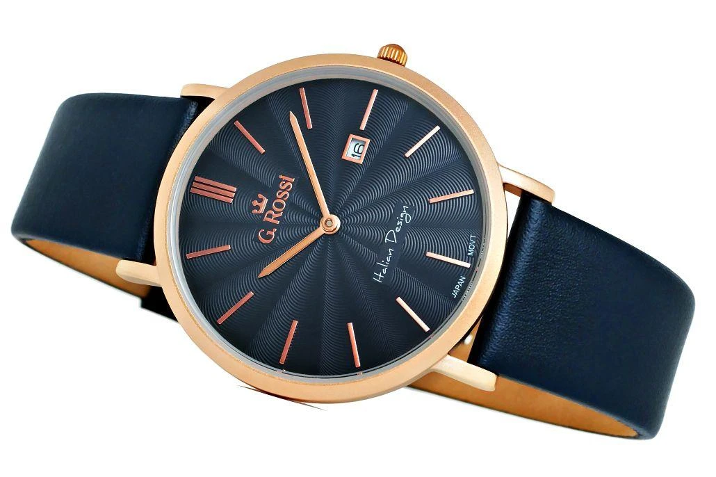 G.Rossi Laikrodis vyrams G. ROSSI - 10853A - SLIM (zg184h) + dėžutė