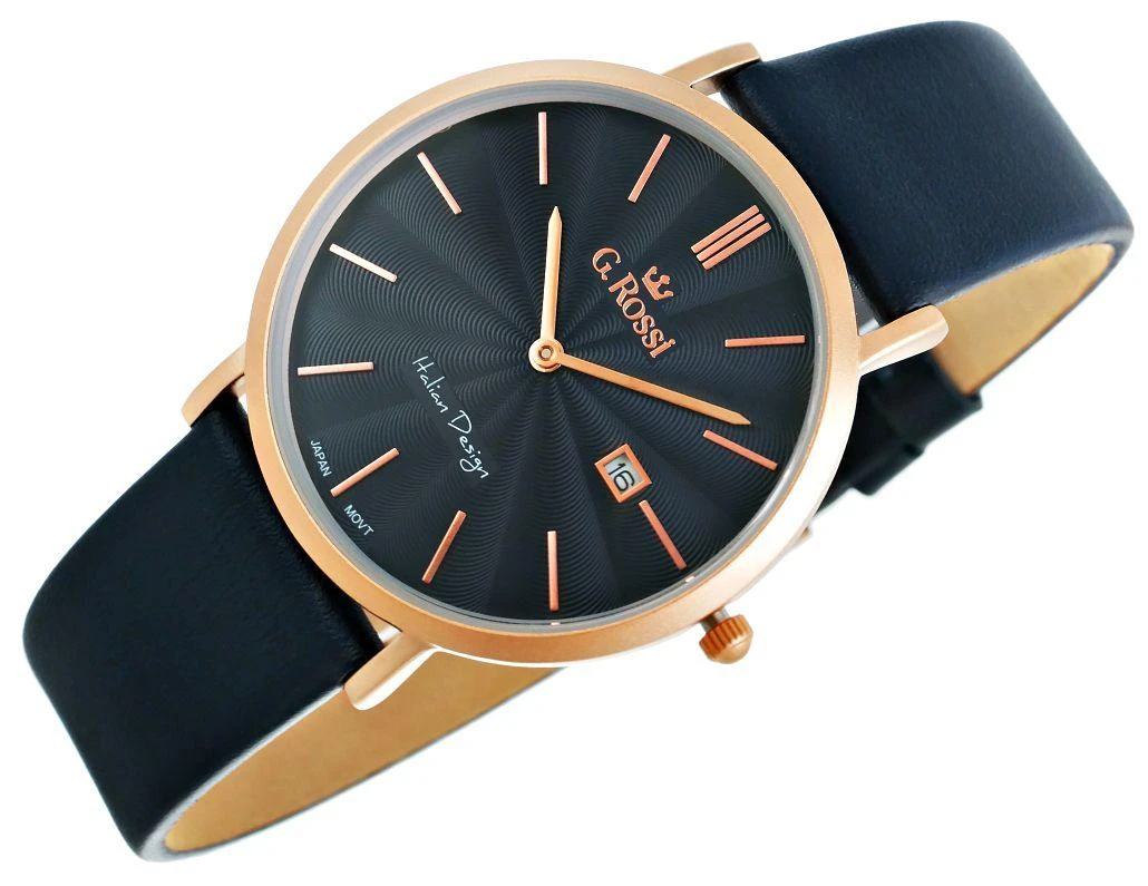 G.Rossi Laikrodis vyrams G. ROSSI - 10853A - SLIM (zg184h) + dėžutė
