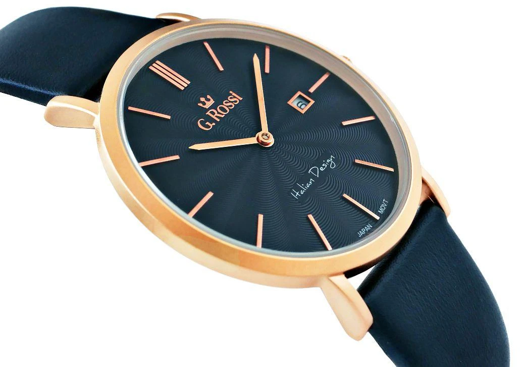 G.Rossi Laikrodis vyrams G. ROSSI - 10853A - SLIM (zg184h) + dėžutė