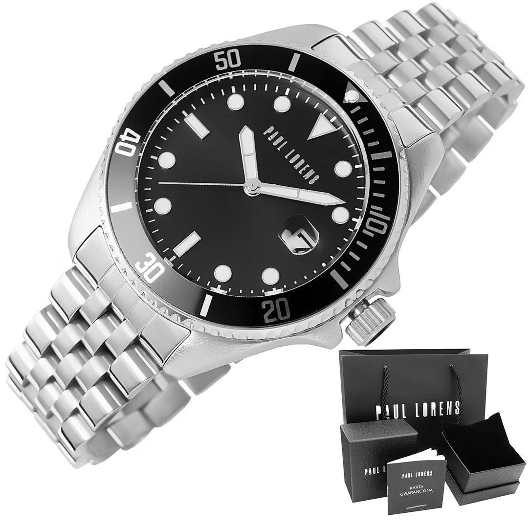 Laikrodis vyrams PAUL LORENS - PL13030B-1C1 (zg350a) + dėžutė