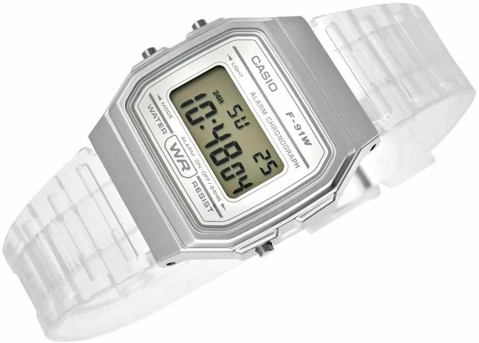 Casio Orologio Uomo F-91WS-8DF - Vintage Digitale, Retro, Acciaio Inox