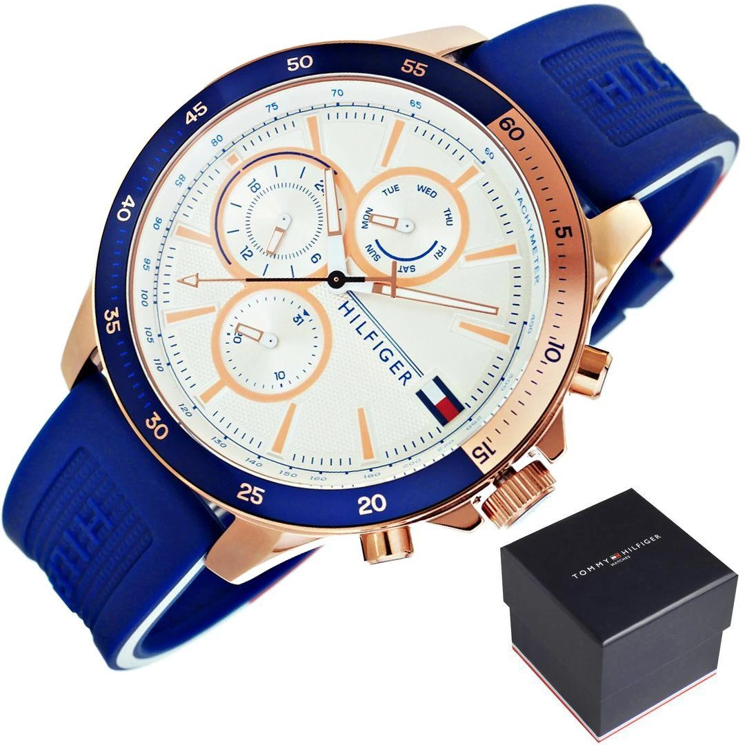 TOMMY HILFIGER VYRIŠKAS LAIKRODIS Bank 1791778 (zf064a) + DĖŽUTĖ