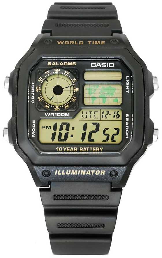 CASIO Sports vyriškas LAIKRODIS AE-1200WH-1B + BOX (zd146c)
