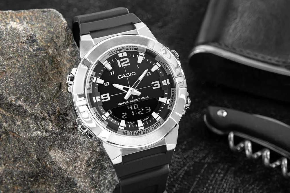 Casio Laikrodis AMW-870-1AVDF Juodas, Vyrams
