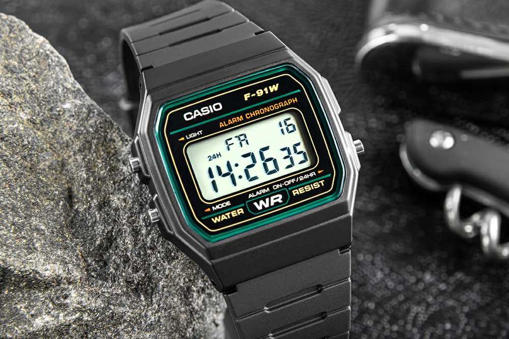 Laikrodis vyrams CASIO F-91WM-3DG (zd102c) + dėžutė