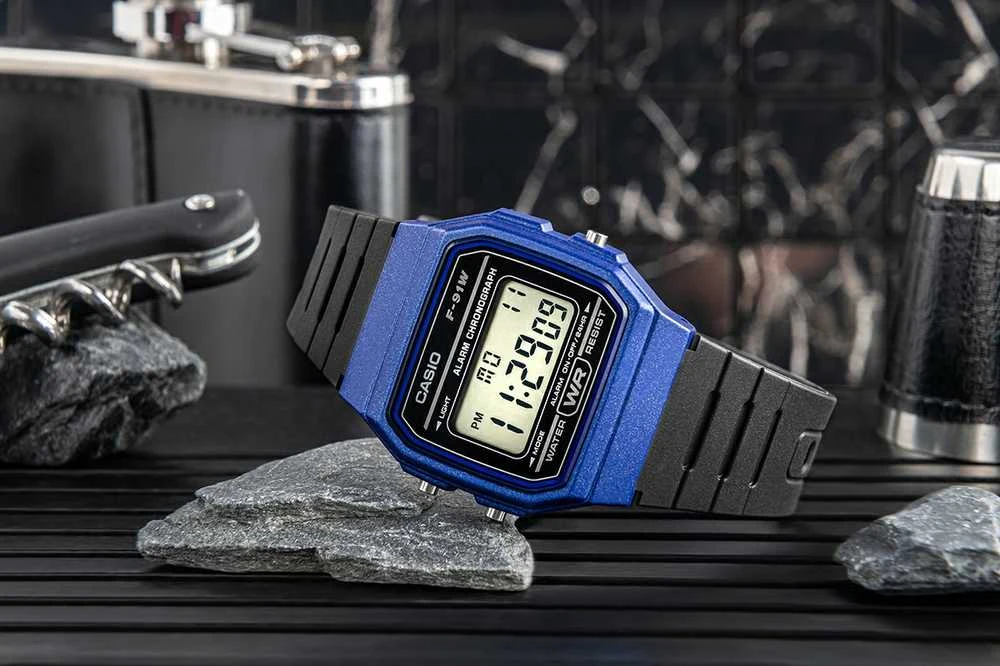 Laikrodis Casio F-91WM-2A, Mėlynas