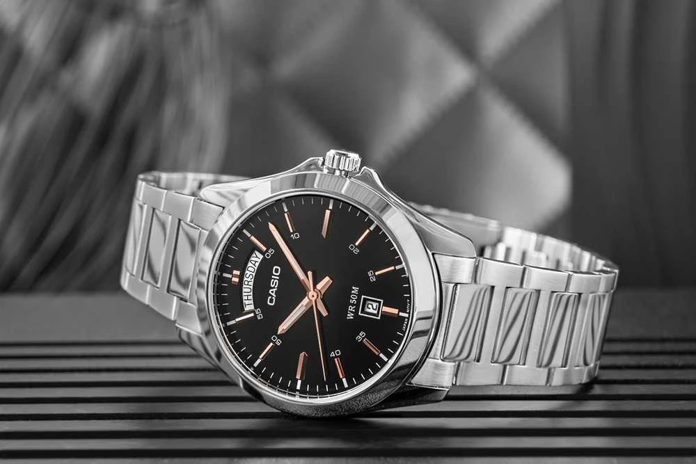 Vyriškas laikrodis CASIO MTP-1370D 1A2V (zd025a) + DĖŽĖ