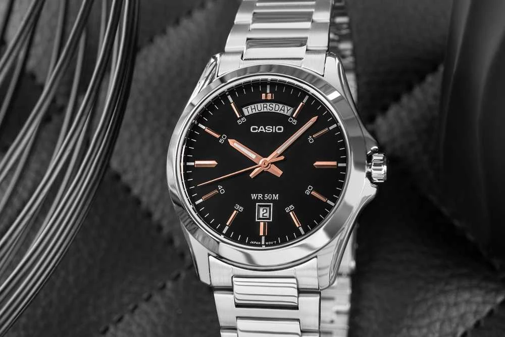 Vyriškas laikrodis CASIO MTP-1370D 1A2V (zd025a) + DĖŽĖ