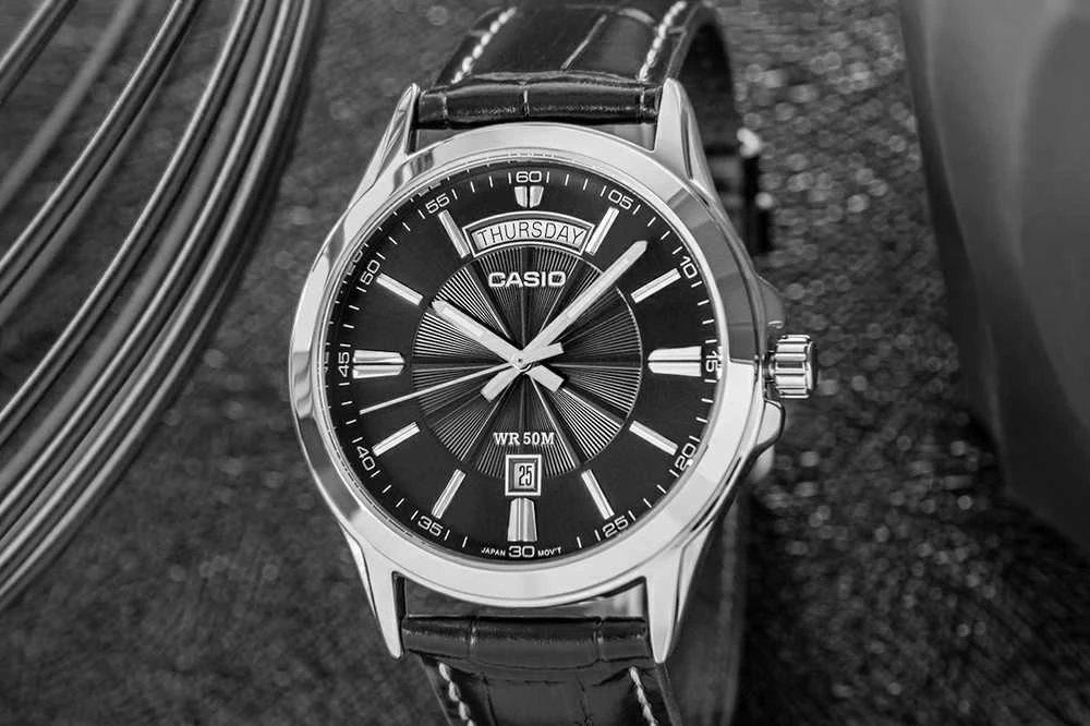 Casio kolekcija MTP-1381L-1A vyriškas laikrodis (ZD076E) + dėžutė