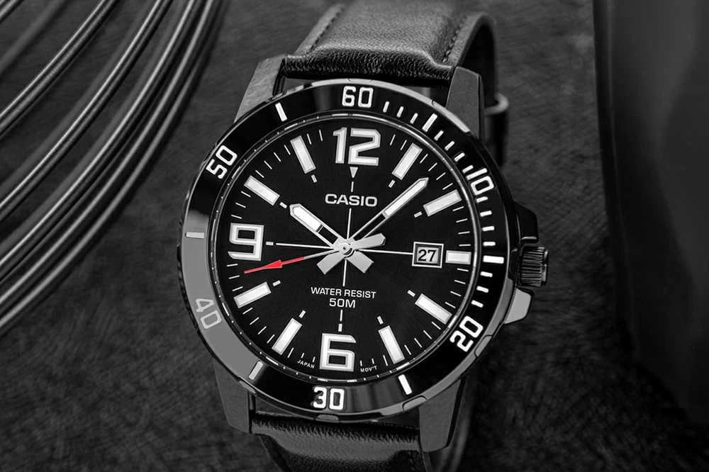 Laikrodis CASIO MEN'S WATCH MTP-VD01BL-1B (zd169d) + BOX