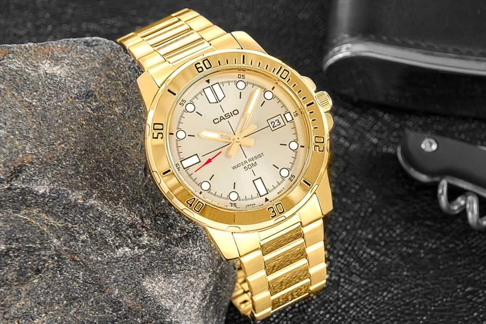 Laikrodis CASIO MEN'S WATCH MTP-VD01G-9E (zd185d) + BOX