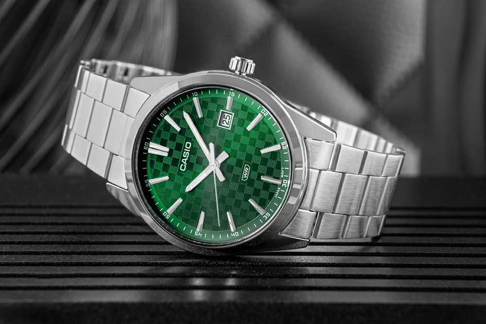 Laikrodis CASIO MEN'S WATCH MTP-VD03D-3A1 Žalias + BOX