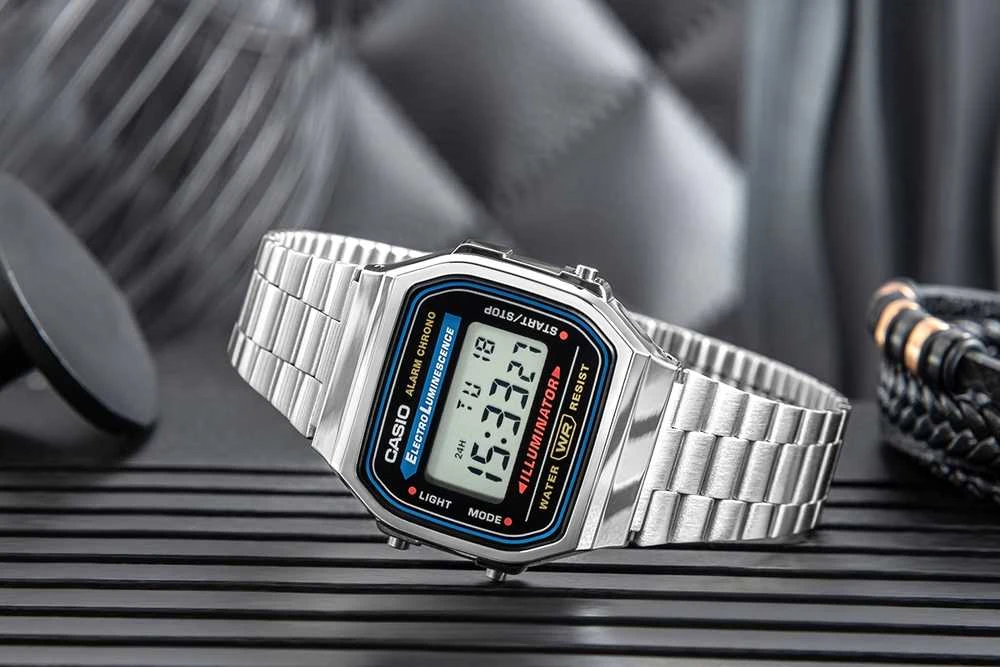 UNISEX CASIO A168WA-1W LAIKRODIS – VINTAGE + DĖŽUTĖ