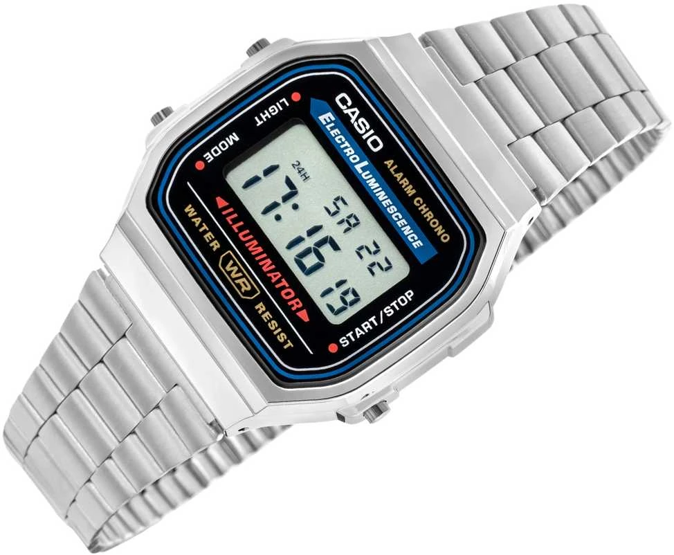 UNISEX CASIO A168WA-1W LAIKRODIS – VINTAGE + DĖŽUTĖ