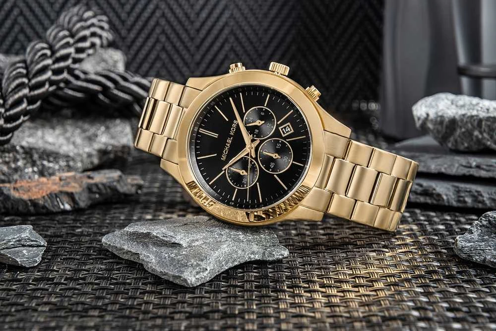 Vyriškas laikrodis + Kortelių dėklas MICHAEL KORS MK1076SET + Dėžutė