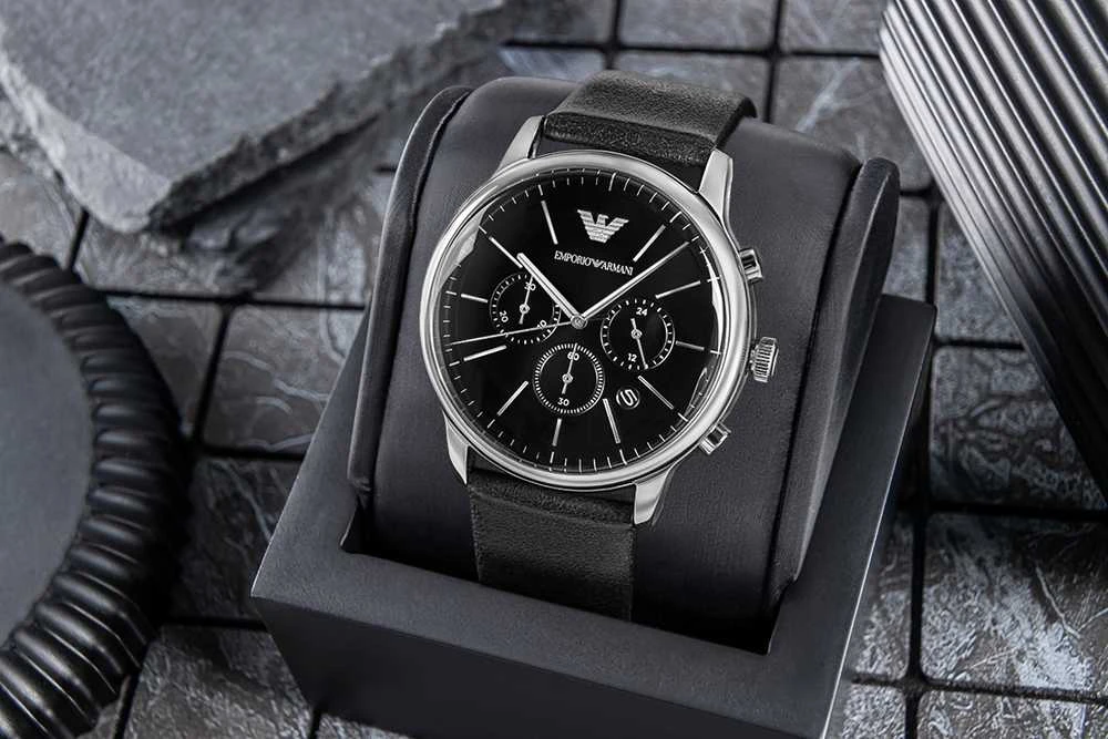 Emporia Vyriškas laikrodis EMPORIO ARMANI Minimalist Chronograph AR11774 + DĖŽUTĖ
